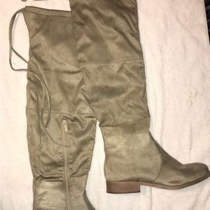 Over the knee olive green boots size 11
